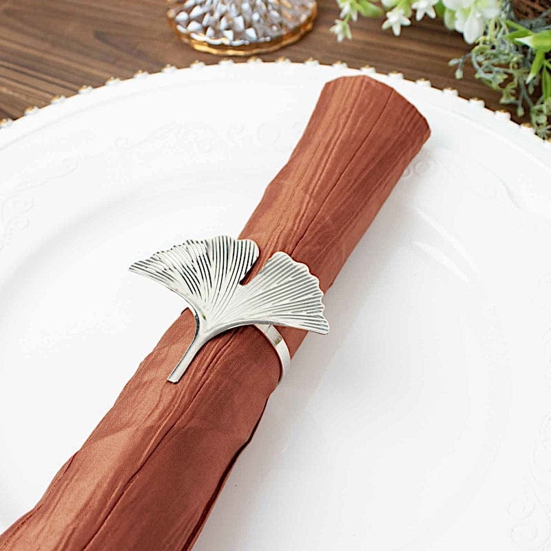 5 Accordion Crinkled Taffeta Dinner Napkins