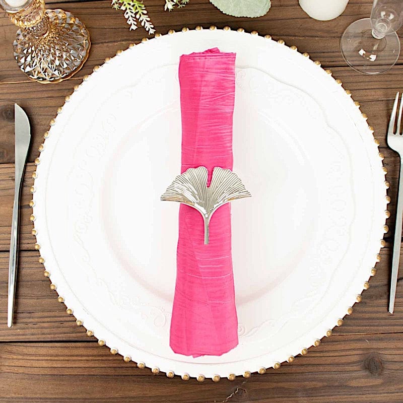 5 Accordion Crinkled Taffeta Dinner Napkins