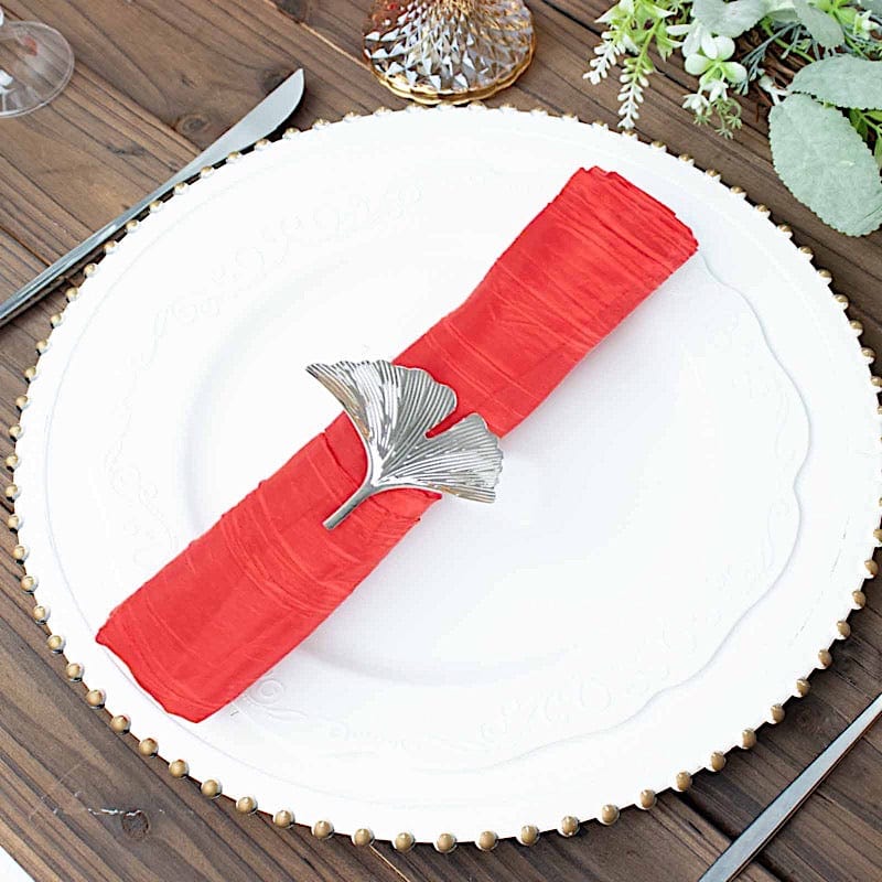 5 Accordion Crinkled Taffeta Dinner Napkins