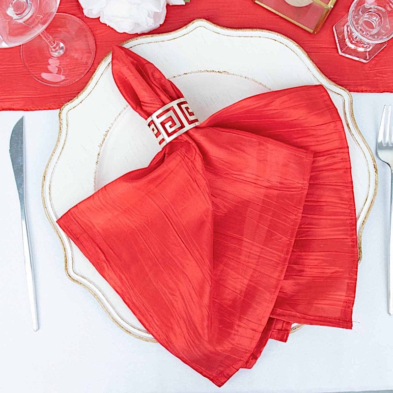 5 Accordion Crinkled Taffeta Dinner Napkins