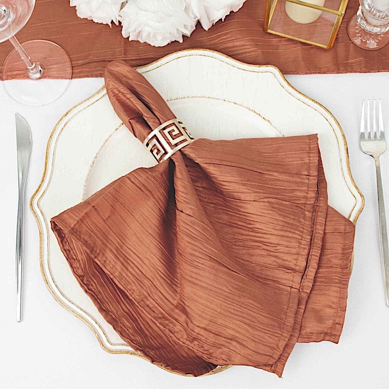 5 Accordion Crinkled Taffeta Dinner Napkins
