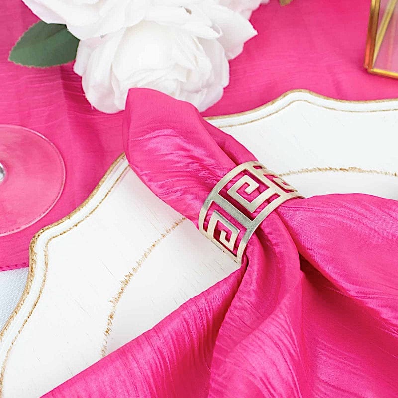 5 Accordion Crinkled Taffeta Dinner Napkins