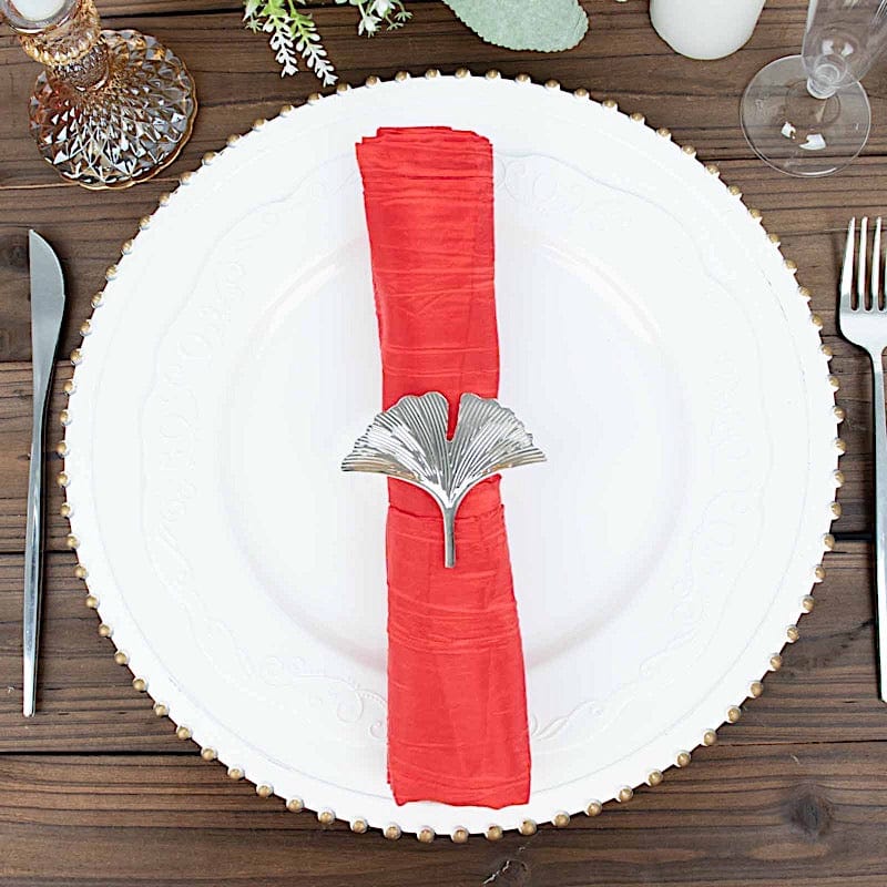 5 Accordion Crinkled Taffeta Dinner Napkins