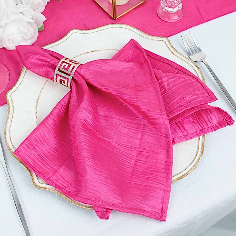 5 Accordion Crinkled Taffeta Dinner Napkins