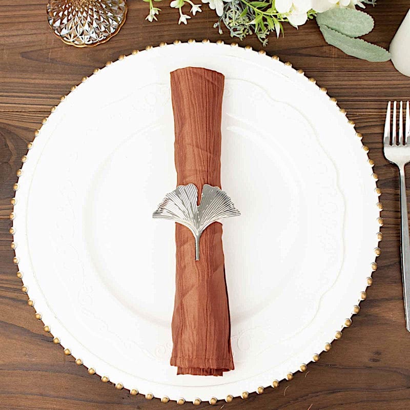 5 Accordion Crinkled Taffeta Dinner Napkins