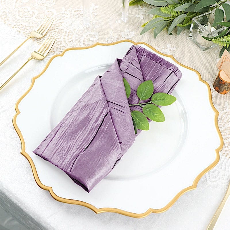 5 Accordion Crinkled Taffeta Dinner Napkins NAP_ACRNK_073