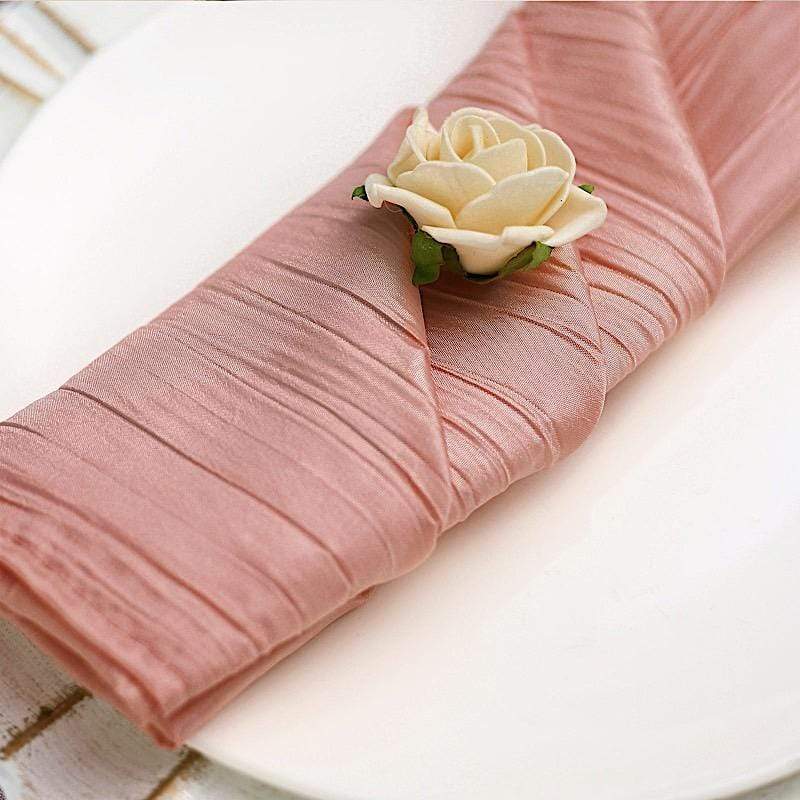 5 Accordion Crinkled Taffeta Dinner Napkins NAP_ACRNK_080