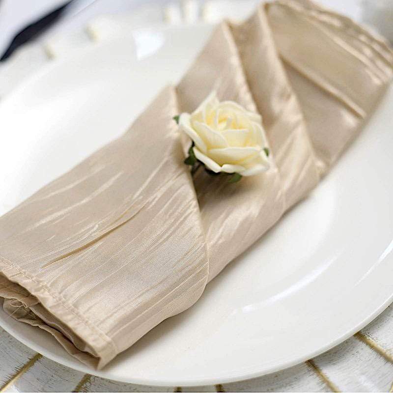 5 Accordion Crinkled Taffeta Dinner Napkins NAP_ACRNK_081