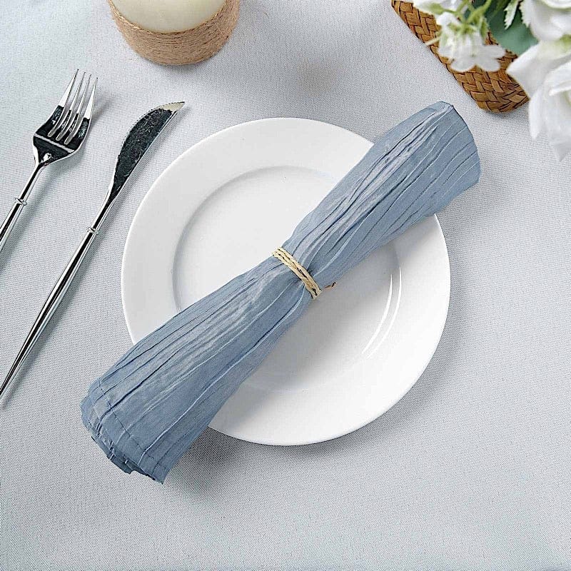 5 Accordion Crinkled Taffeta Dinner Napkins NAP_ACRNK_086