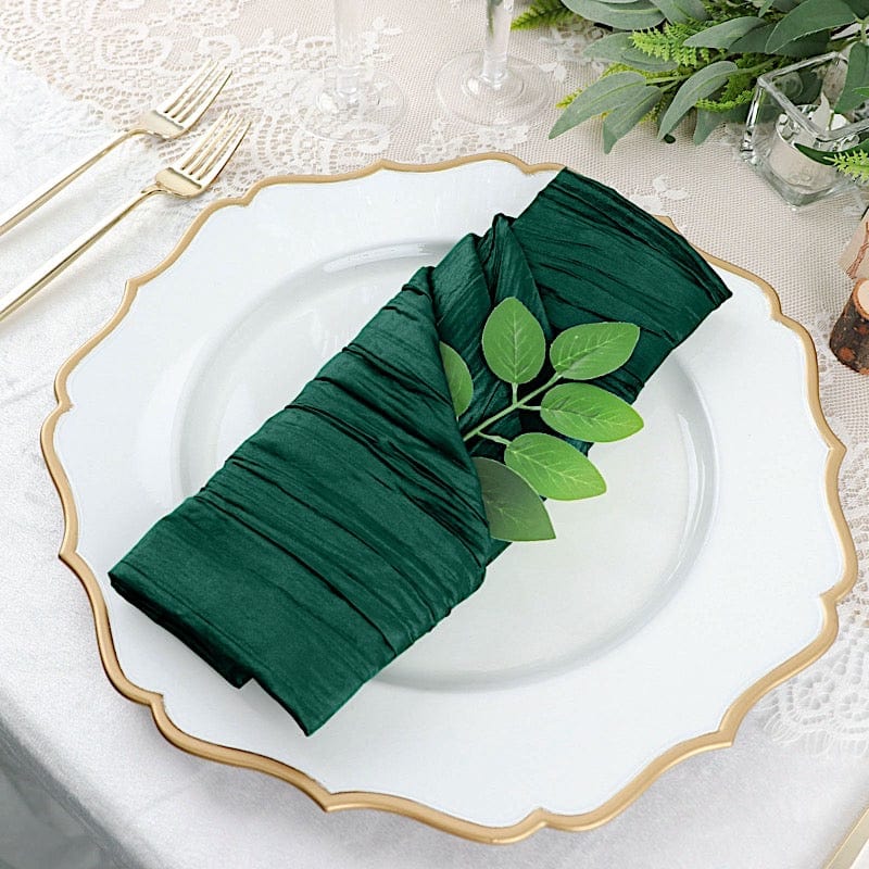 5 Accordion Crinkled Taffeta Dinner Napkins NAP_ACRNK_HUNT