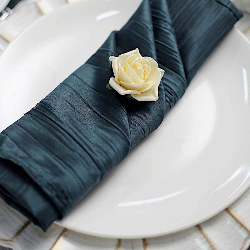 5 Accordion Crinkled Taffeta Dinner Napkins NAP_ACRNK_NAVY