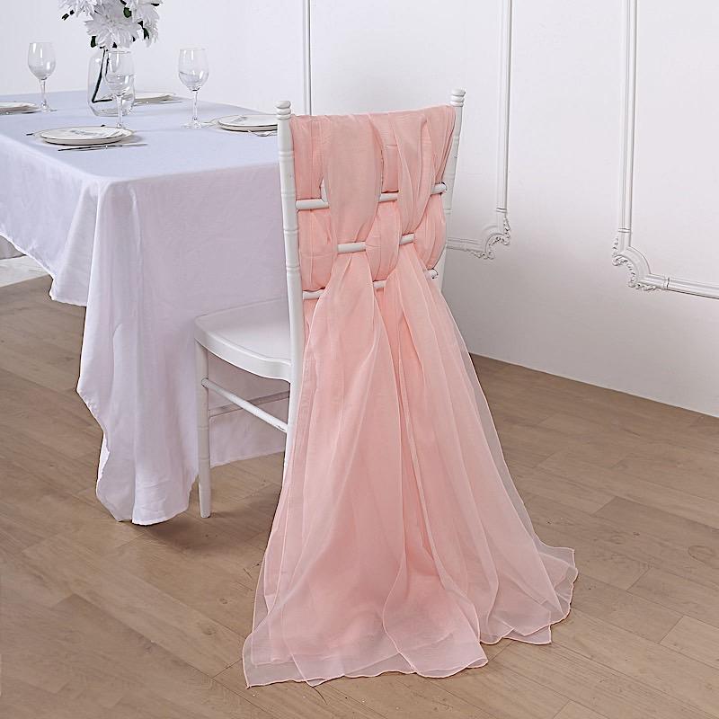 5 pcs Premium Chiffon Wide Chair Sashes