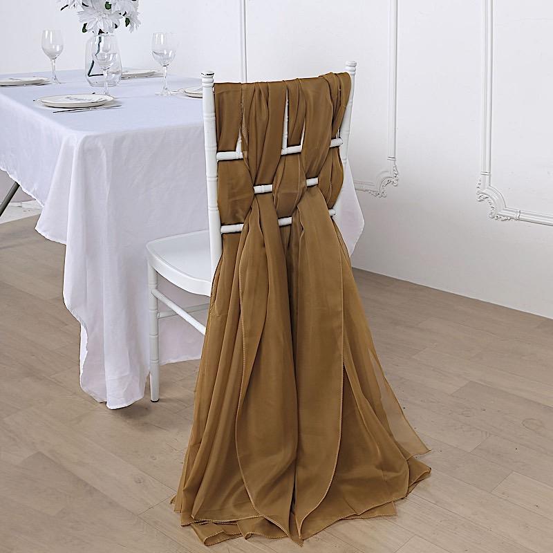 5 pcs Premium Chiffon Wide Chair Sashes