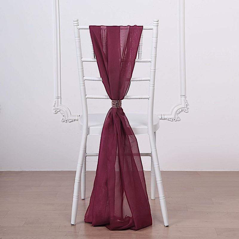 5 pcs Premium Chiffon Wide Chair Sashes SASHP_24_BLK