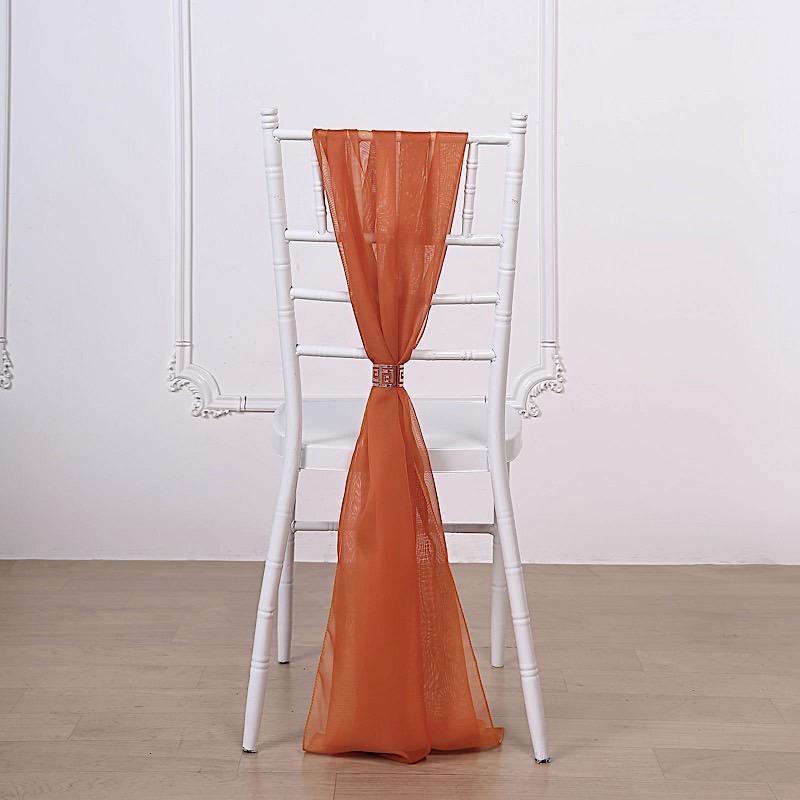 5 pcs Premium Chiffon Wide Chair Sashes SASHP_24_EGG