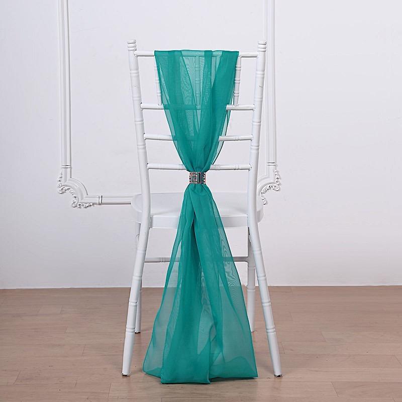 5 pcs Premium Chiffon Wide Chair Sashes SASHP_24_FUSH