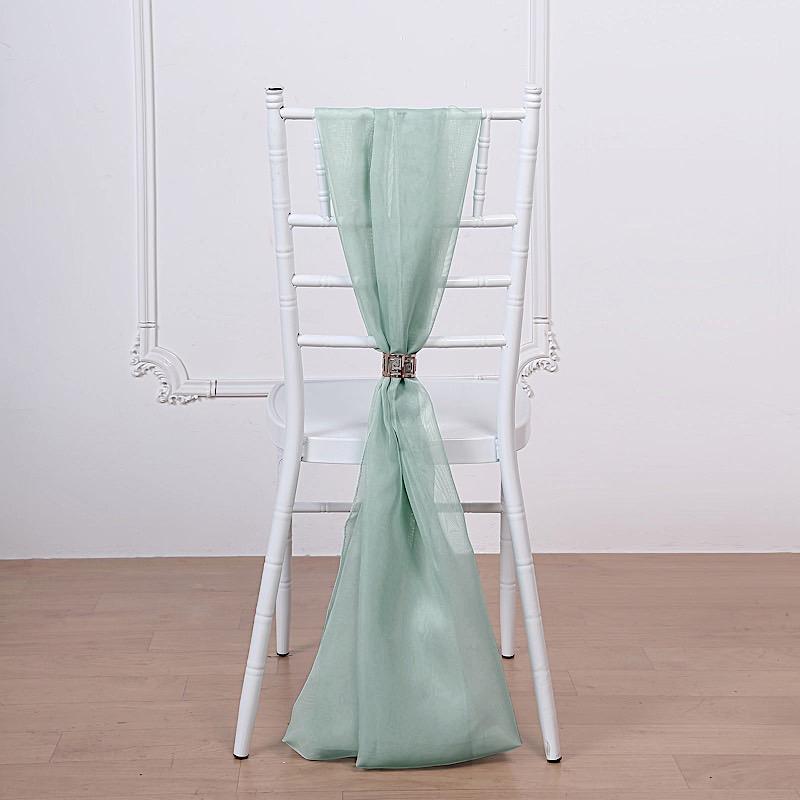5 pcs Premium Chiffon Wide Chair Sashes SASHP_24_GRN