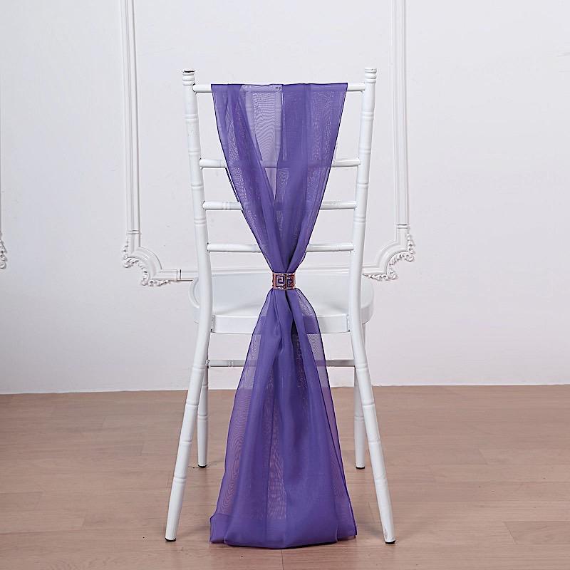 5 pcs Premium Chiffon Wide Chair Sashes SASHP_24_NAVY