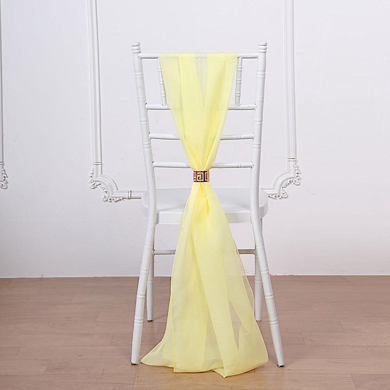 5 pcs Premium Chiffon Wide Chair Sashes SASHP_24_SILV