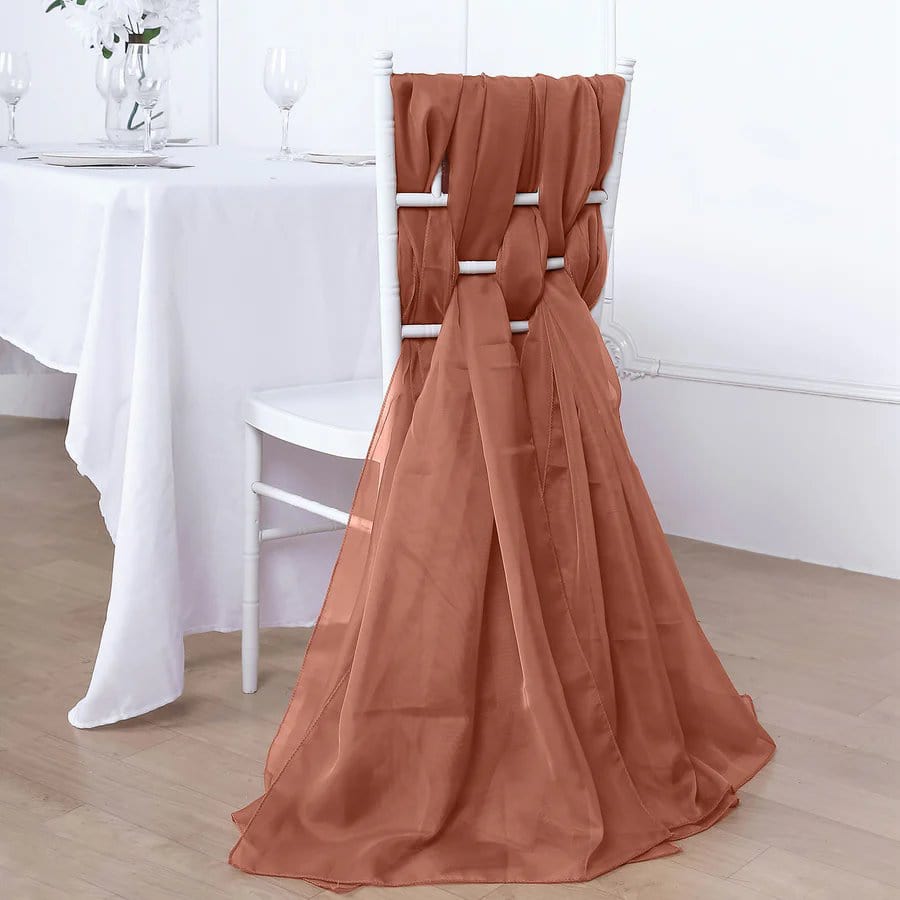 5 pcs Premium Chiffon Wide Chair Sashes SASHP_24_TERC
