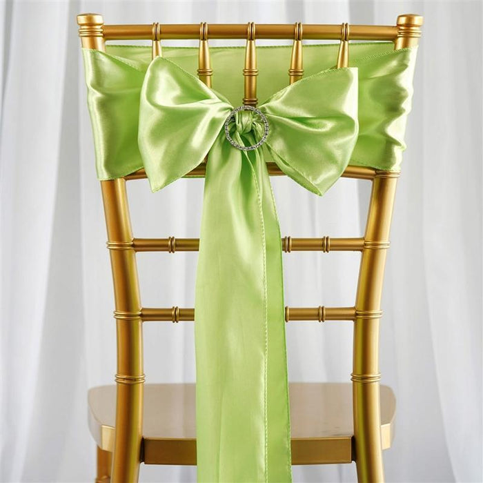 5 Satin Chair Sashes Bows Ties Wedding Decorations SASHP_SS_APPL
