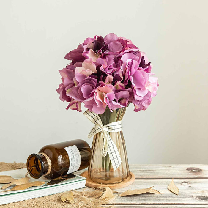 5 Silk Hydrangea Bushes for Floral Arrangements