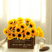 5 Tall Artificial Silk Sunflower Bushes with 70 Flowers - Yellow ARTI_868_YELx9
