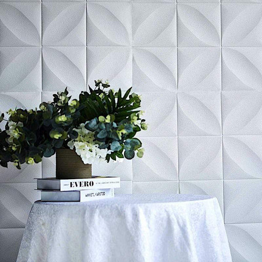 52 sq ft Diamond 3D Self Adhesive Foam Wall Panels - White WLL_FOAM02_WHT