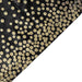 54" x 108" Rectangular Disposable Plastic Tablecloth with Confetti Dots - Black and Gold TAB_PVC_DOT03_108_BLKGD