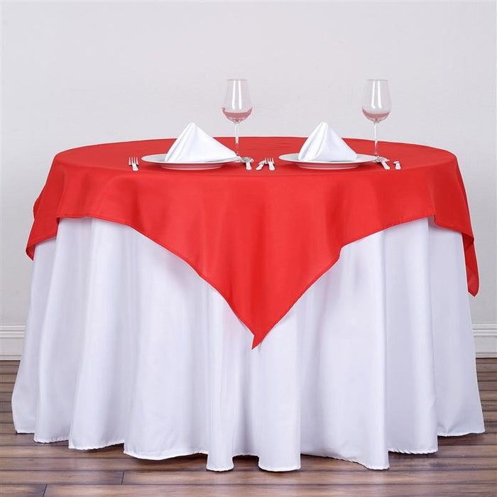 54" x 54" Polyester Square Tablecloth - Red TAB_SQUR_54_RED_POLY