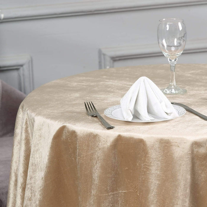 54"x54" Premium Velvet Square Table Overlay - Champagne TAB_VEL_5454_CHMP