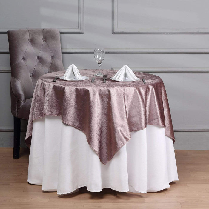 54"x54" Premium Velvet Square Table Overlay - Dusty Rose TAB_VEL_5454_MAUV