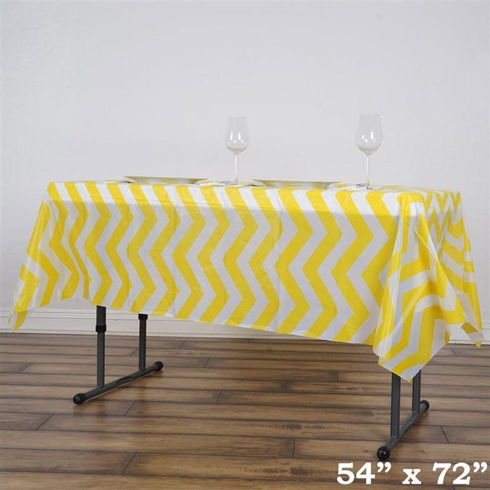54x72" Chevron Disposable Plastic Table Cover Tablecloth