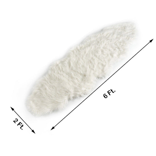 6 ft Faux Fur Throw Sheepskin Rug - White RUN_FUR_01_WHT
