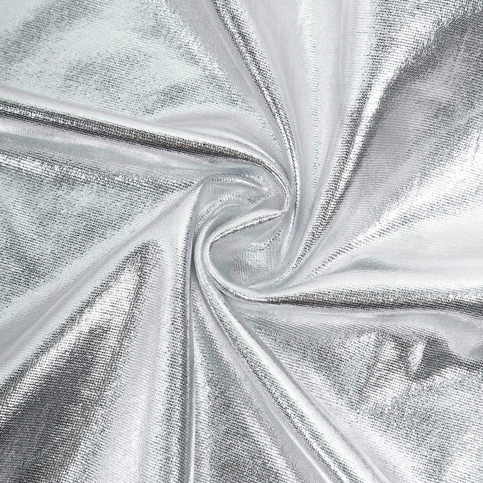 6 ft Fitted Spandex Tablecloth Metallic Table Cover - Silver TAB_REC_SPX6FT_22_SILV