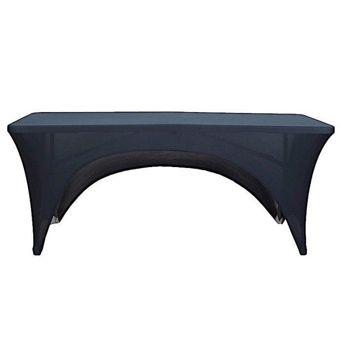 6 ft Fitted Spandex Tablecloth Open Back Rectangular Table Cover TAB_REC_SPX6FT_OPN_NAVY