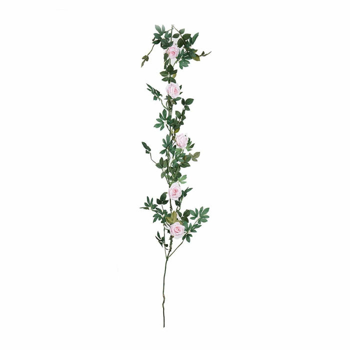 6 ft long 5 Silk Rose Flowers Garland with Leaves and Bendable Wire Vines ARTI_GRLD_RS02_046