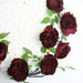 6 ft long Silk Peony Flowers Garland with Leaves and Bendable Wire Vines