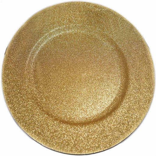 6 pcs 13" Round Glitter Charger Plates CHRG_1309_GOLD