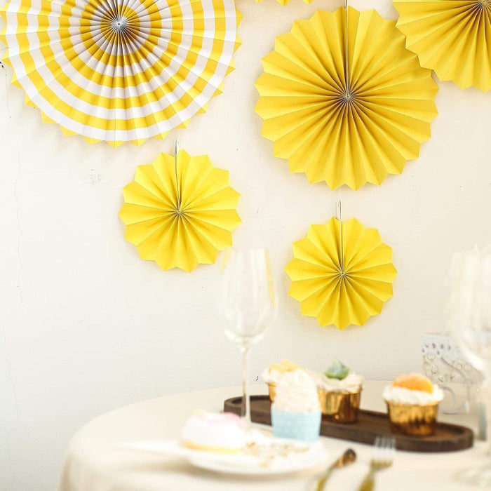 6 pcs Paper Fans Wall Backdrop Decorations - Yellow PAP_FAN_001_YEL