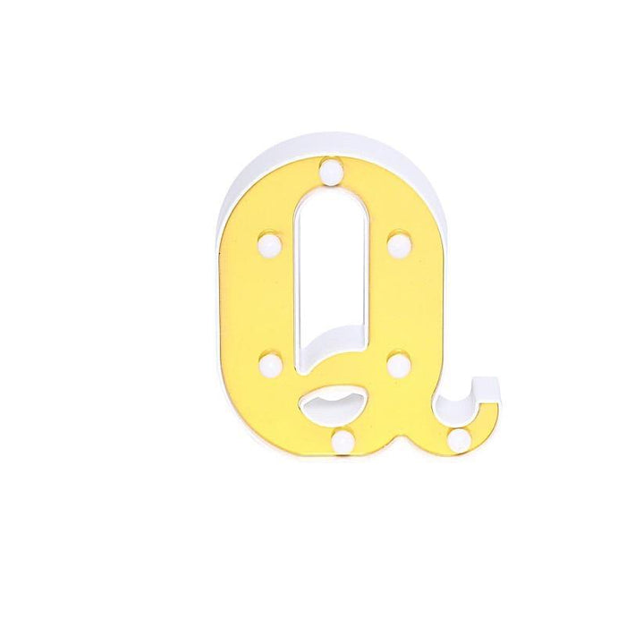 6" tall LED Lighted Gold Marquee Letters WOD_METLTR03_6_Q