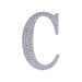 6" tall Letter Self-Adhesive Rhinestones Gem Sticker - Silver DIA_NUM_GLIT6_SILV_C