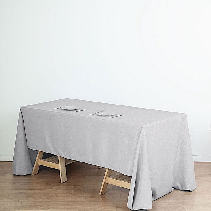 60" x 126" Polyester Rectangular Tablecloth TAB_60126_SILV_POLY