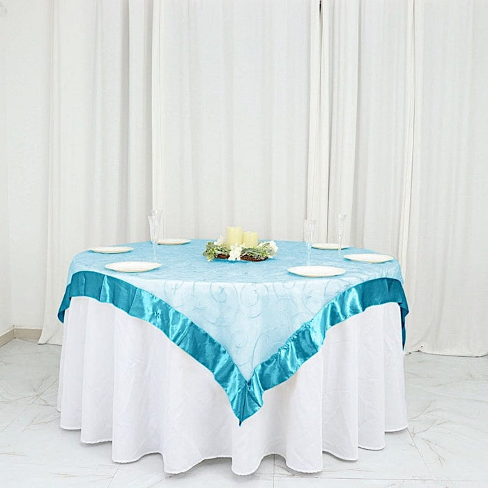 60" x 60" Embroidered Organza Table Overlay