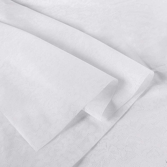 65" x 65" Square Disposable Lace Design Tablecloth - White