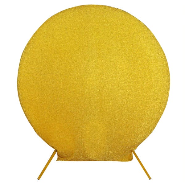 7.5 ft Metallic Spandex Round Backdrop Stand Cover Wedding Decorations BKDP_STNDCIR1_23_GOLD