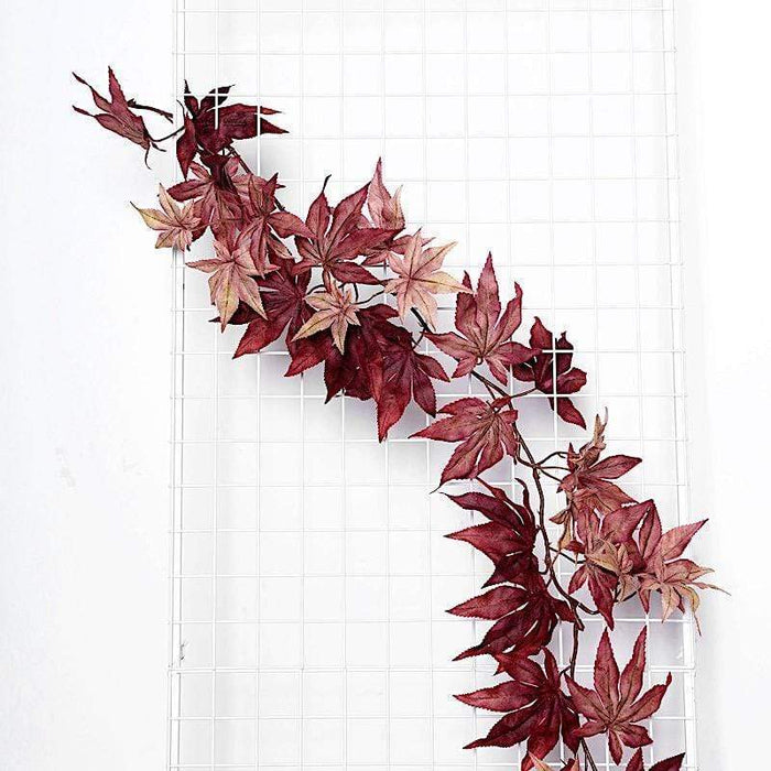 70" Artificial Fall Maple Leaf Garland Faux Autumn Leaves