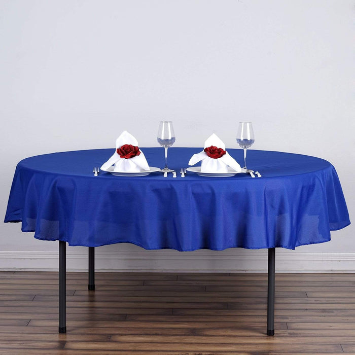 70" Polyester Round Tablecloth Wedding Party Table Linens - Royal Blue TAB_70_ROY_POLY