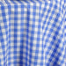 70" x 70" Checkered Gingham Polyester Tablecloth - Blue and White TAB_CHK7070_BLUE