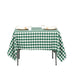 70" x 70" Checkered Gingham Polyester Tablecloth - Green and White TAB_CHK7070_GRN